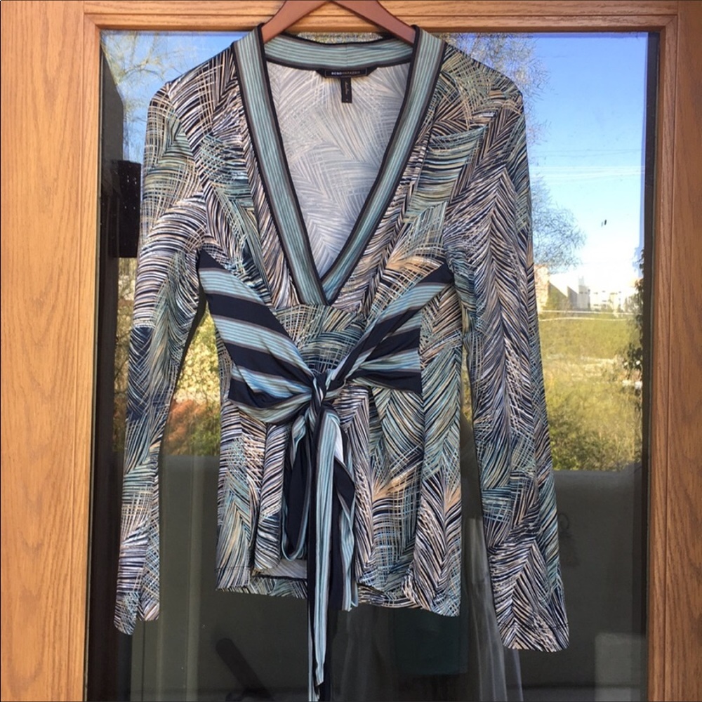 BCBG Max Azria faux wrap top